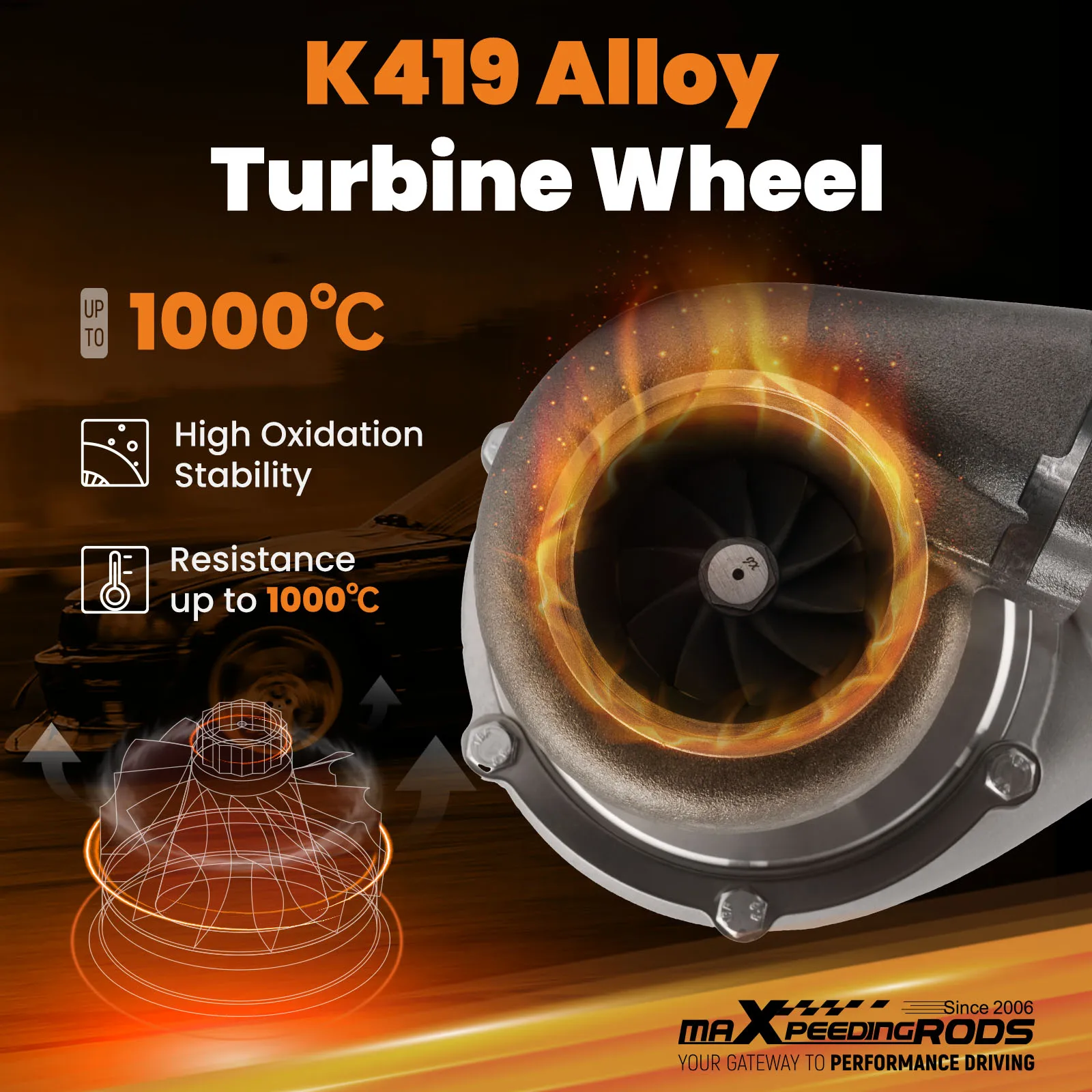 เทอร์โบ GT35 GT3582 T3 V-Band ล้อเทอร์โบแบบ Billet ป้องกันการกระตุก ให้กำลังสูงสุดถึง 600 แรงม้า