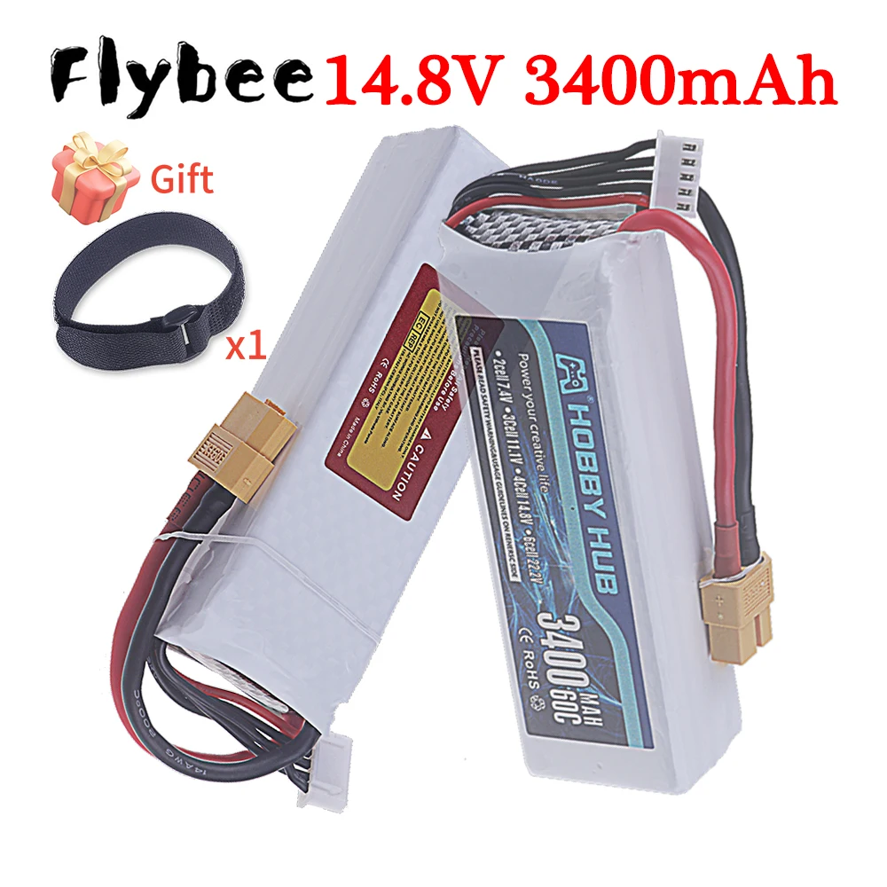 

Аккумулятор LiPo 4S 14.8В 3400мАч 60C с разъемами XT30, XT60, Deans T для дронов, радиоуправляемых моделей, FPV, самолетов, вертолетов, гоночных машин, хобби-траков и запчастей