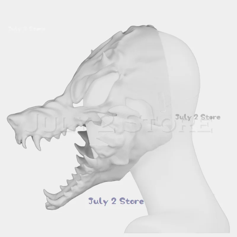 リアルなスタイルの動物の変装,犬の頭蓋骨の毛皮のようなマスク,怖い頭,3Dプリントカプセル,ハロウィーンのアクセサリー,DIY,コスプレヘッドセット