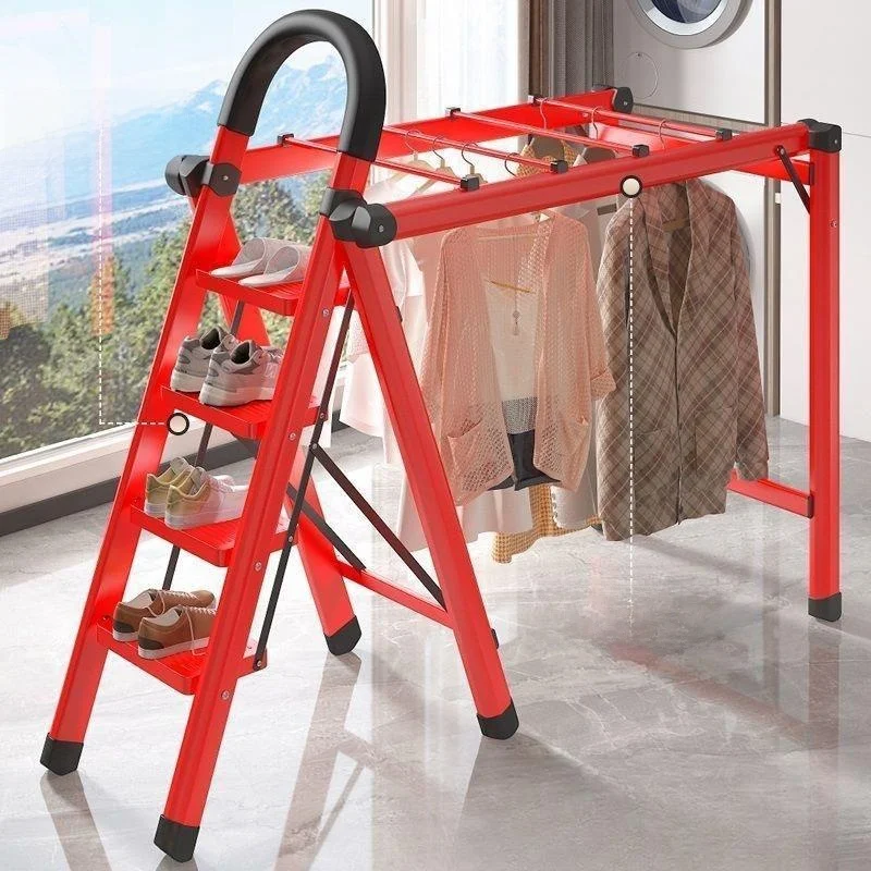 thickened-carbon-steel-ladder-cover-indoor-multi-functional-foldable-double-use-staircase-retractable-steel-ladder-stand