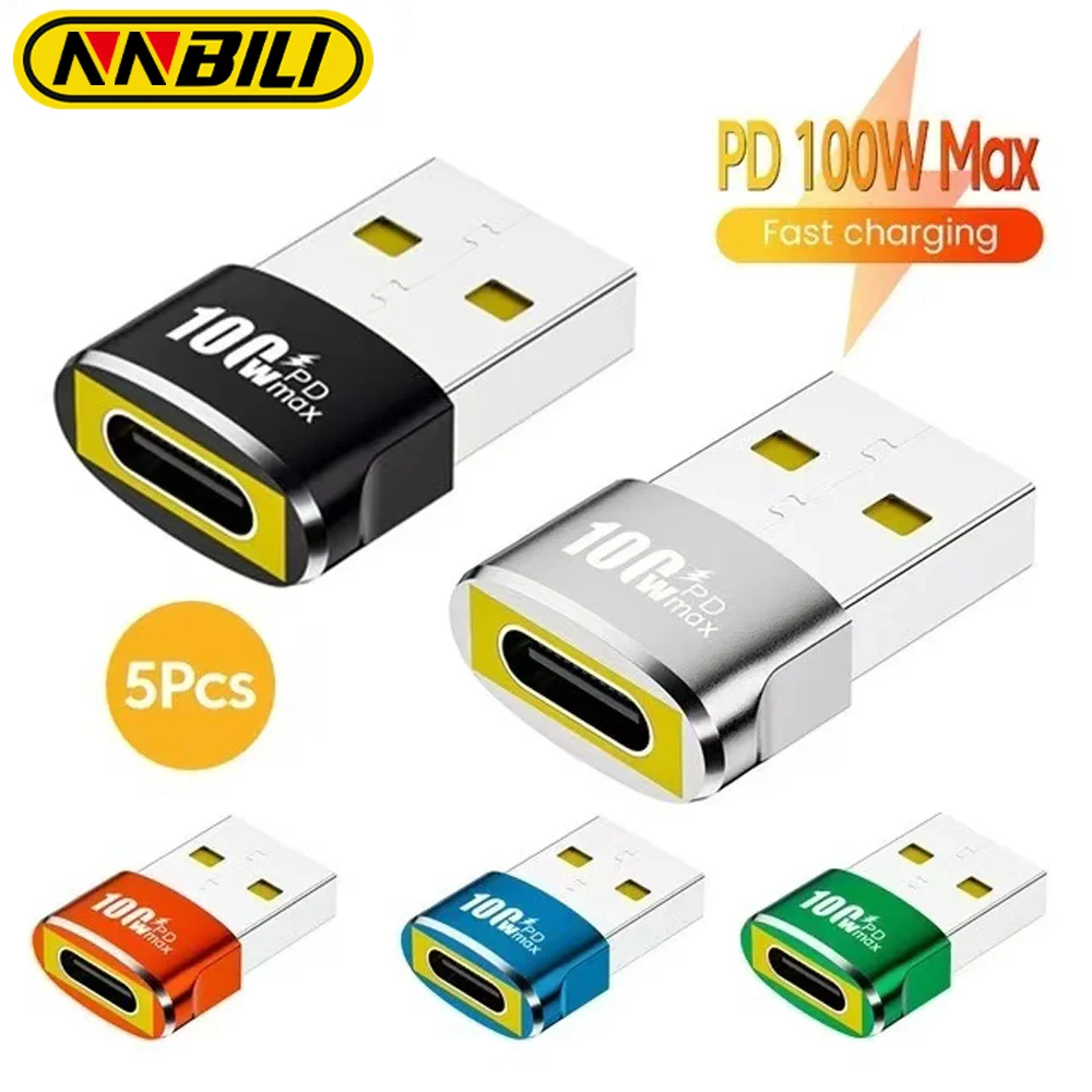 

NNBILI USB To Type C OTG Adapter USB C Female to USB A Male Converter For PC Samsung Xiaomi 100W Fast Charging Adaptador USB 2.0