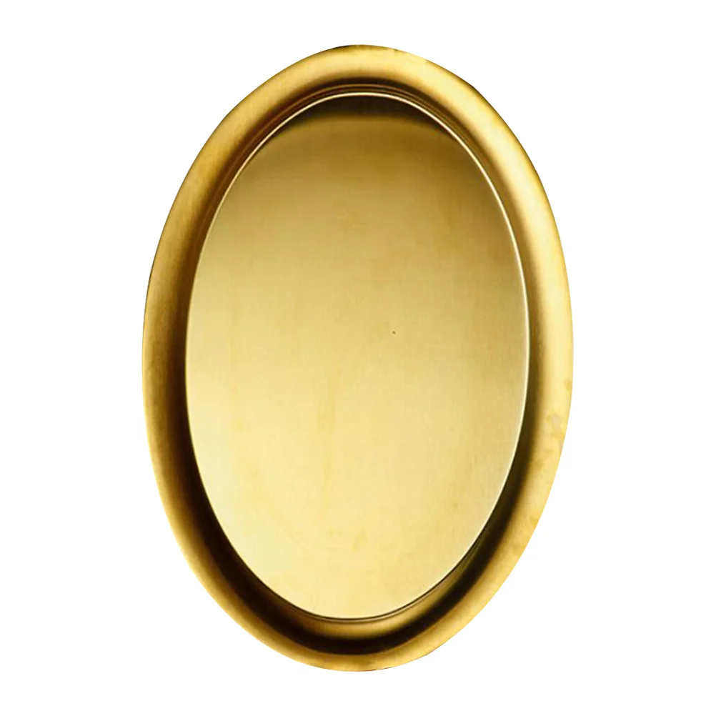 

1pc Stainless Steel Bbq Tray Multi-Functional Food Serving Plate For Home Kitchen Restaurant Dessert Snack Vegetable Container