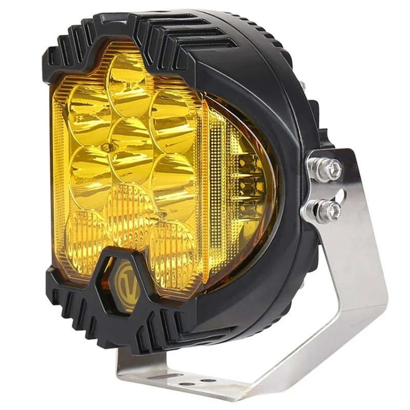 LED Three Sided Illuminated Work Light Yellow Mask Yellow Light Off-road Headlights Front Bumper Spotlights