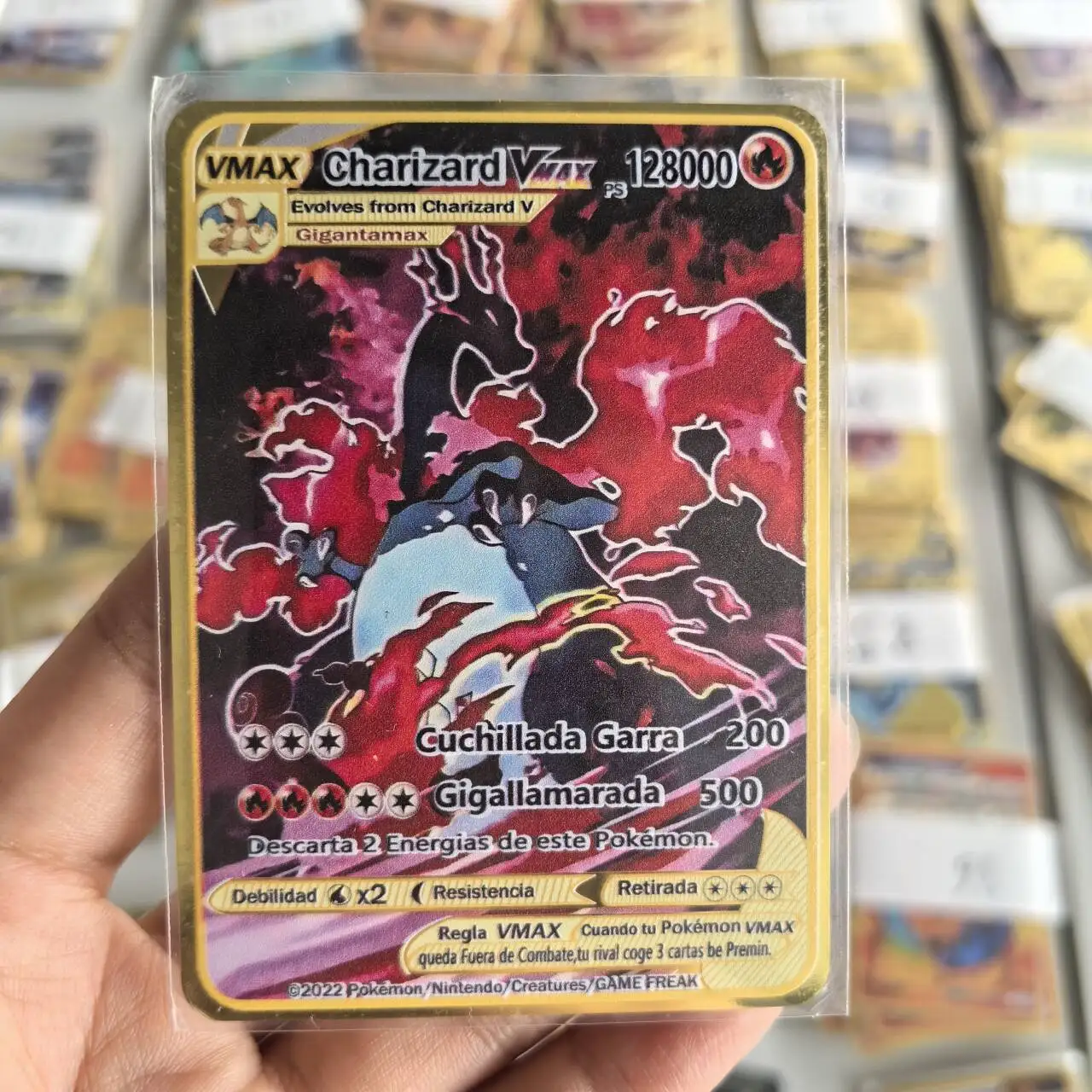 10000HP Charizard Vmax Pokemon-Karten Metall Englische Karte Arceus GX Vstar V Goldene Limitierte Kinder-Geschenkkarten Spiel Kampf Sammelkarten