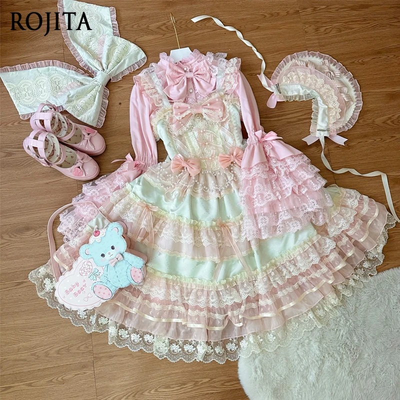 

Japanese Style Original Design Lolita Dress 2026 Spring New Women Doll Feel Wedding JSK Strap Dress Sleeveless Dress