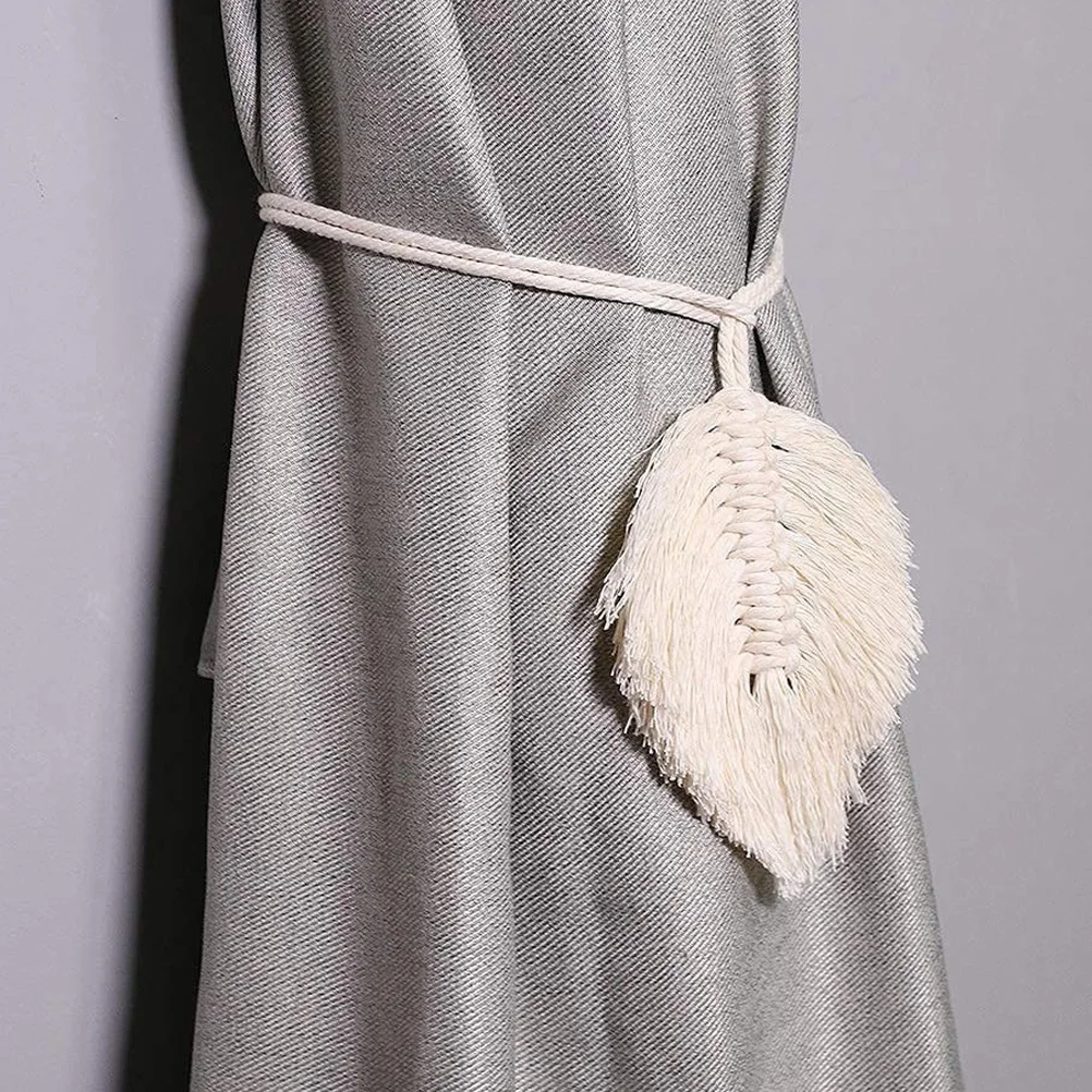 

2Pcs Braided Leaf Curtain Tiebacks Simple Elegant Tieback for Curtains Drapes Holdbacks Straps for Home Office Window Decor