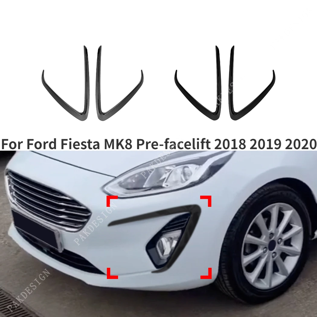 2 pçs para ford fiesta mk8 pré-facelift 2018 2019 2020 amortecedor dianteiro spoiler lateral lábio divisor difusor tuning faca de vento corpo kits