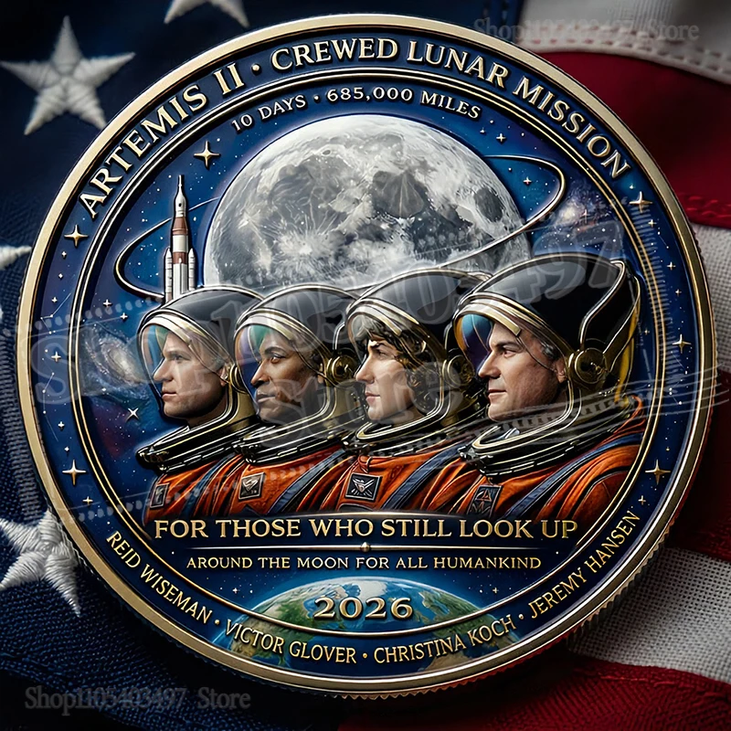 

2026 Artemis II Launch Commemorative Coin America Moon Mission Collectible The Path Back To The Moon Space Exploration Souvenir