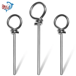 Rosewood Fishing Bait Stinger Spike Hook Connecting Pin Needle Soft Lure Fixed Lock Steel Wire Fishing Accessories Tools 100pcs