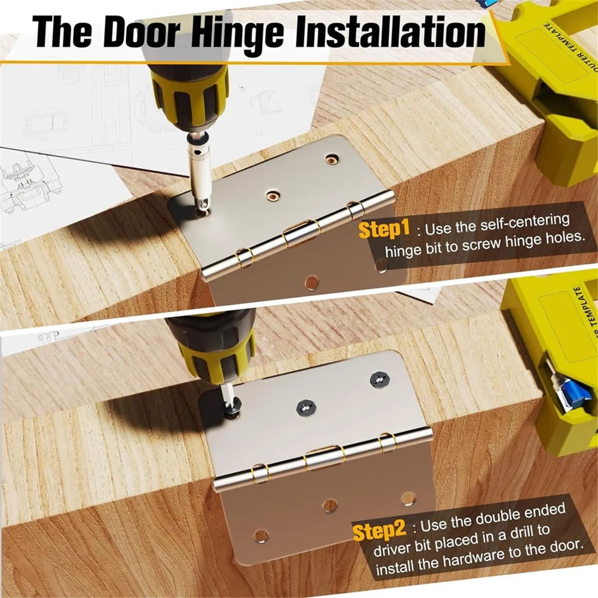 Door Hinge Jig Door Hinge Mortiser Hinge Installation Kit Door Hinge Router Mortiser for 3 Inch to 5 Inch Hinges