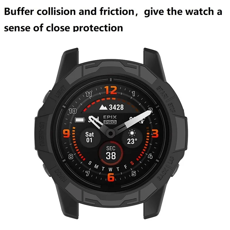 Capa protetora para Garmin Epix Pro, amortecedor de TPU macio, estojo protetor à prova de choque, Fenix 7, 7s, 7x Pro relógio inteligente, 51mm, 47mm