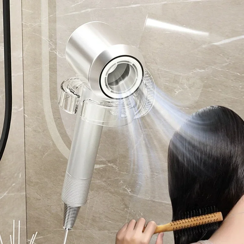 رف تخزين مجففات شعر الحمام غير المثقوب، رف زاوية مثبت على الحائط يستخدم لتخزين تنظيم رف مجفف الشعر