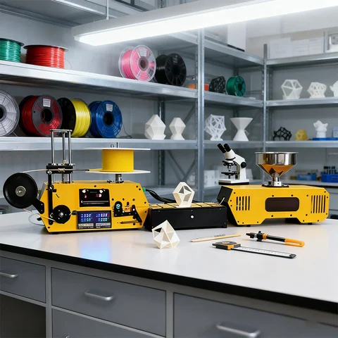 HT400 Desktop Extruder 3D Printing Filament Maker Automatic 3D Filament Wire Diameter 1.75mm 3mm For PEEK PETG PA ABS PC Crusher
