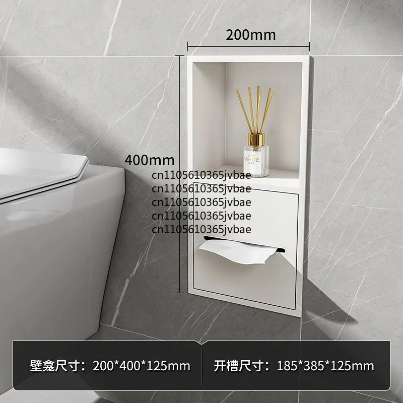Toilet Paper Holder Organizer Stainless Steel Recessed Bathroom Storage Cabinet - Wall Niche Tissue Box view 6