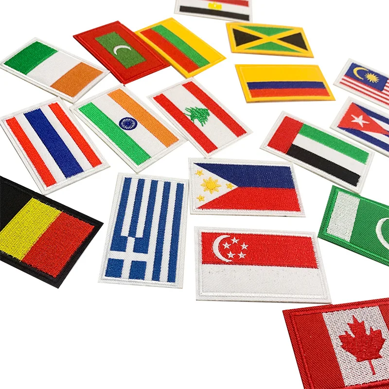 30 قطعة/الوحدة الفاخرة هوك حلقة شارة مطرّزة العلم الوطني فريق الملابس ملحقات للتزيين الحرفية Diy بها بنفسك زين #4