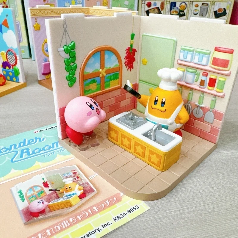 Figur Kirby Asli Yang Diperbaiki Kamar Ajaib Kirby Waddle Dee Bermain Pesta Dapur Mandi Ruang Tamu Kamar Tidur PVC Hadiah Mainan Action Figure