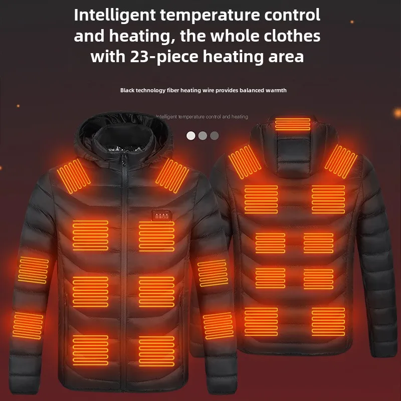 

Winter New Smart Heating Cotton-Padded Coat Four-Control23Zone Heating Charging Thermal Thick Cotton Clothing Outdoor Electric H