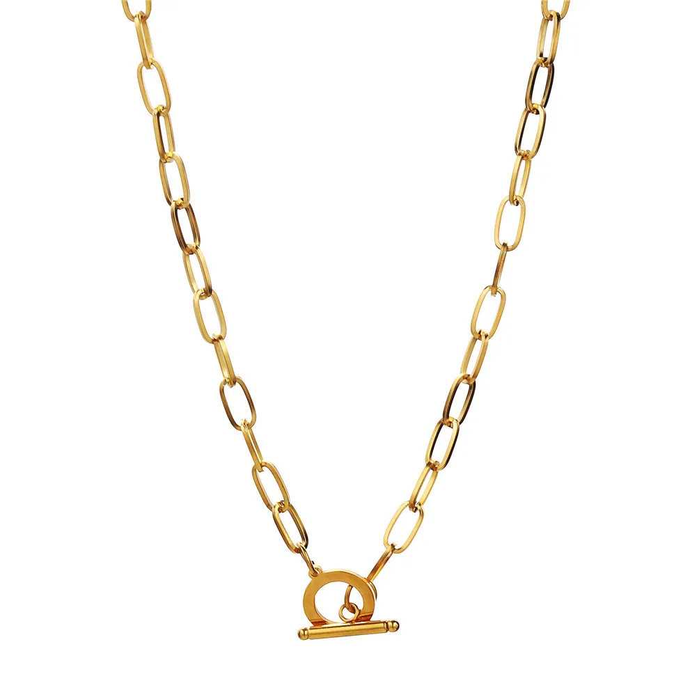 MinaMaMa ожерелья-цепочки из нержавеющей стали скрепки для бумаг для женщин, минималистичные колье-ювелирные изделия