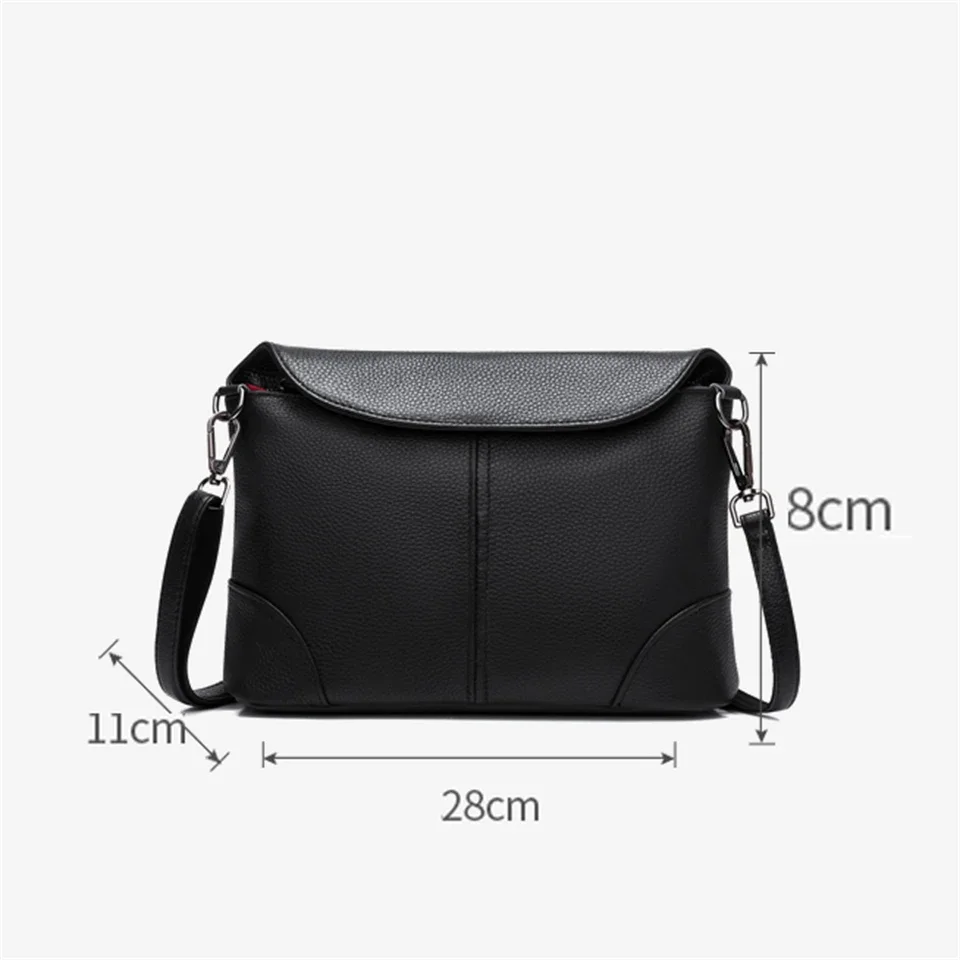 100% Genuine Cowhide Leather Luxury Women Handbags and Purses Brand Designer Small Crossbody Shoulder Messenger Bag Sac A Main