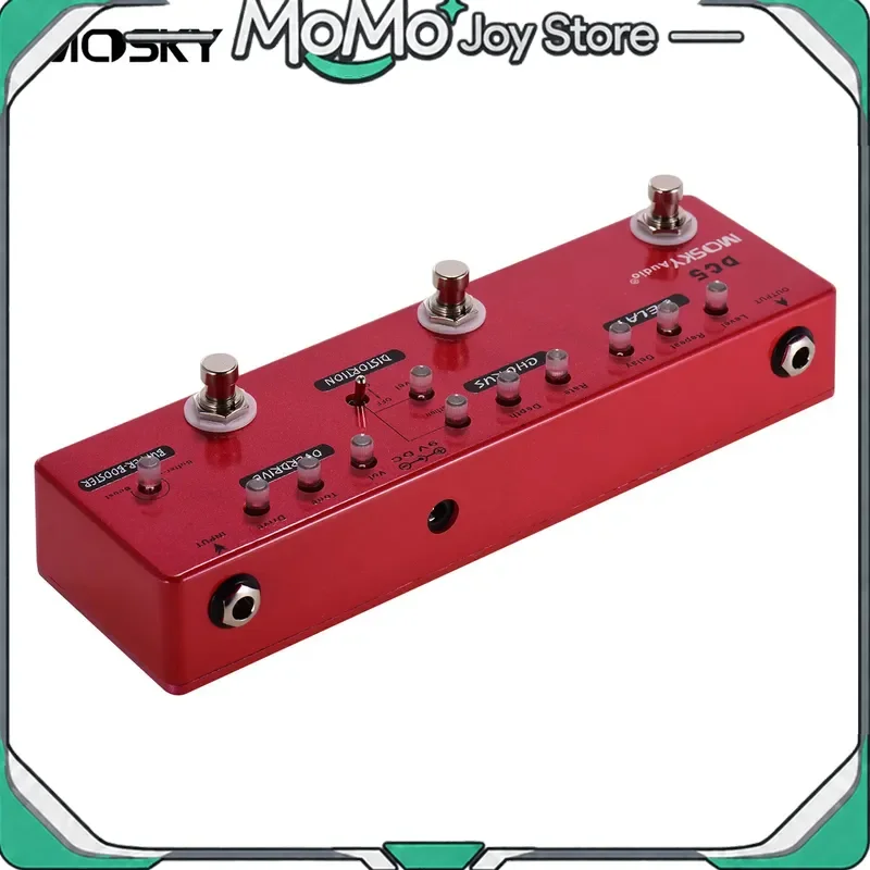 Moskyaudio DC5 Guitar Multi Effects Pedal, Delay Chorus Distortion Overdrive Buffer Booster, Portable Processor for Guitar Playe