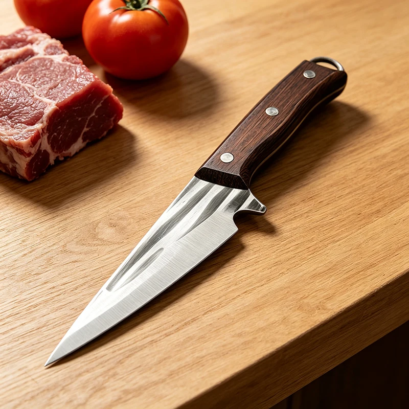 Forged Boning Knife Full Tang Wood Handle Butcher Knife Kitchen Meat Cleaver BBQ Fishing Vegetable Cutting - view 4