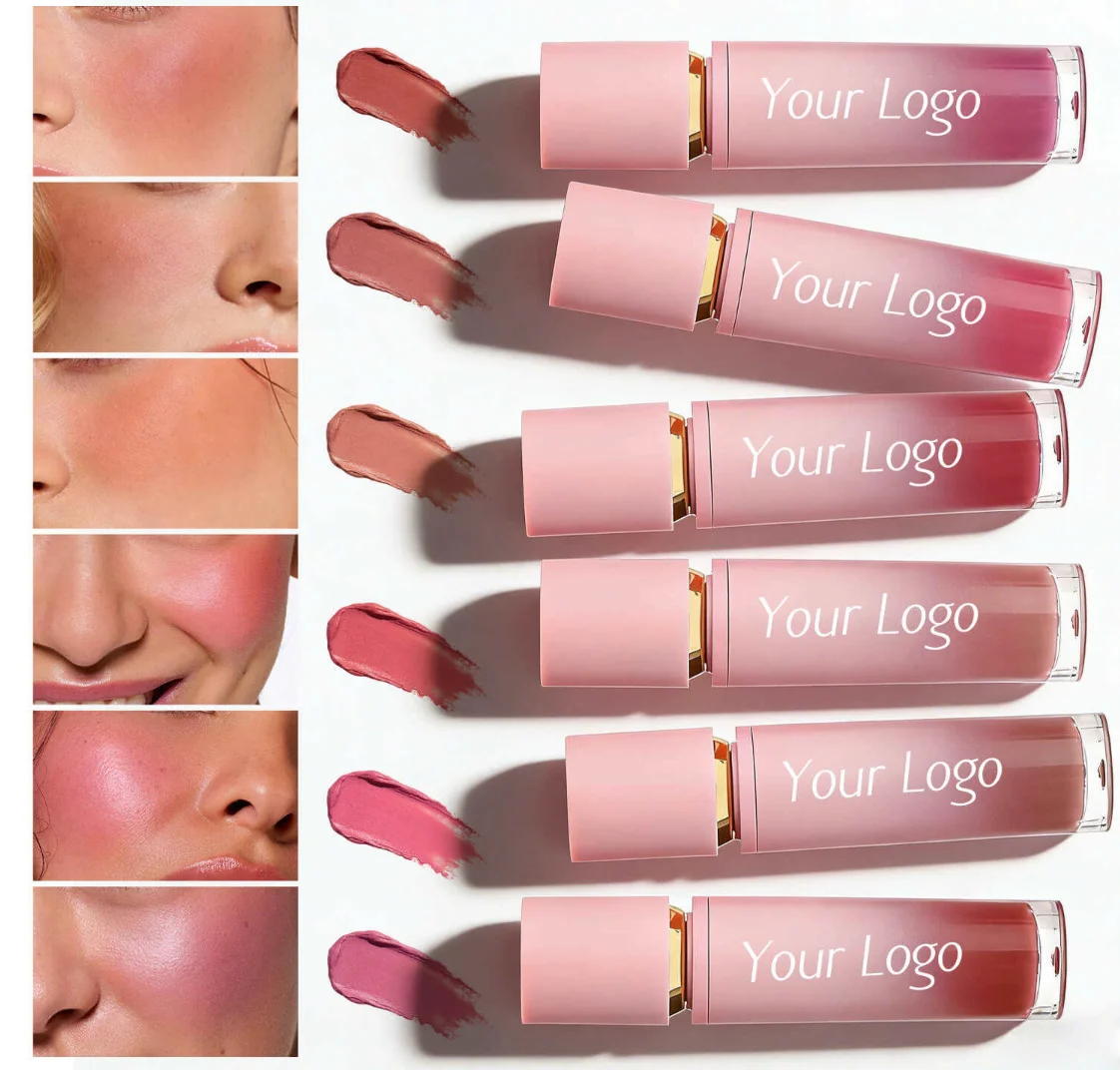Matte Blush Vegan Pink Liquid Blush Private Label Custom Logo Blusher Long Lasting Waterproof Vegan Cheek Makeup Easy to Apply