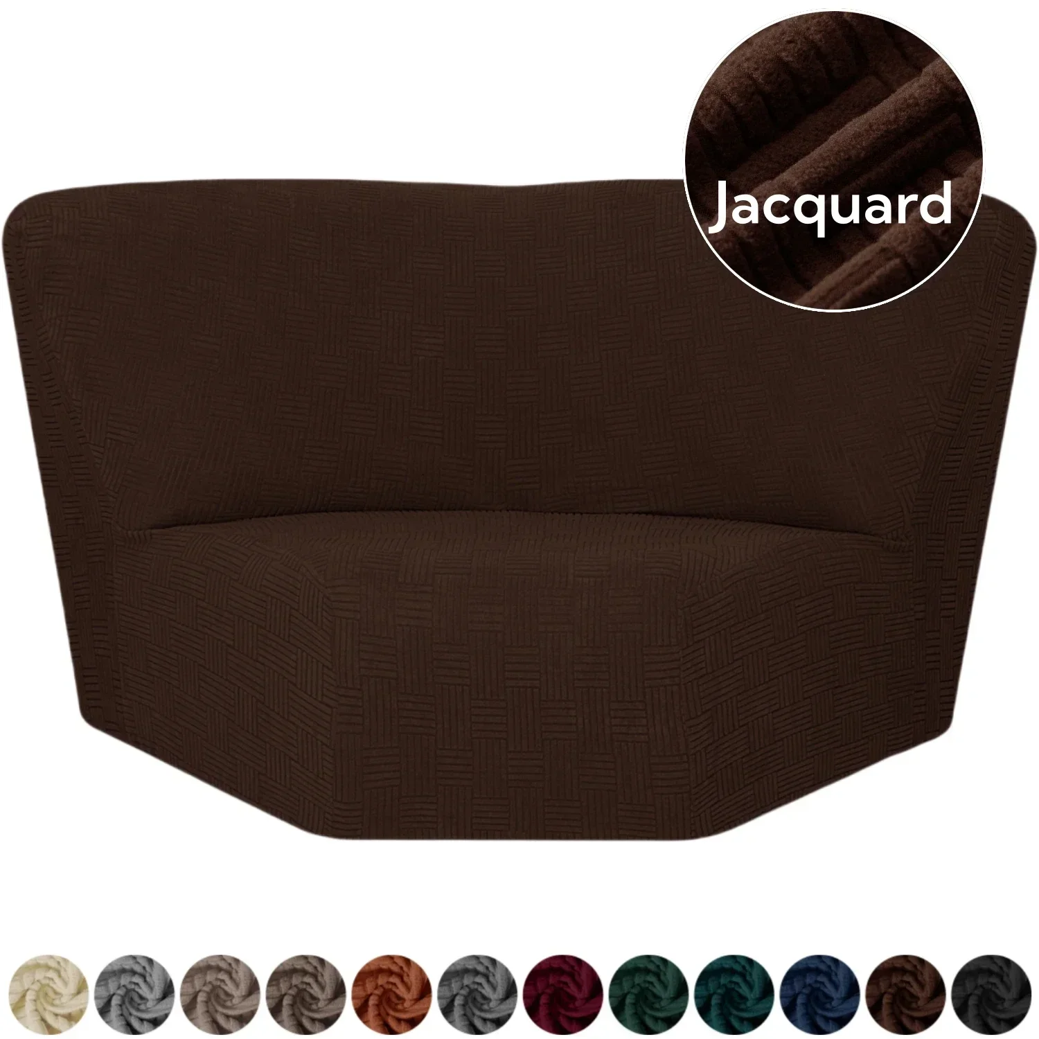 Thick Jacquard Recliner Corner Sofa Cover Curved Stretch For L-Shape Sectional Recliner Couch Cover