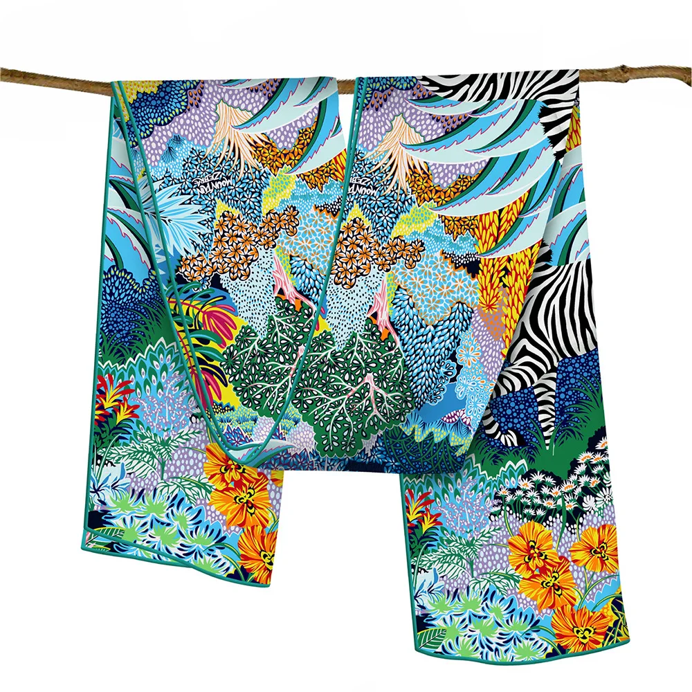 

Women Long Twill Scarf Luxury Scarves Hand-rollerd Edges Shawls Clothing Belt Neck Decoration Mother Christmas Gifts