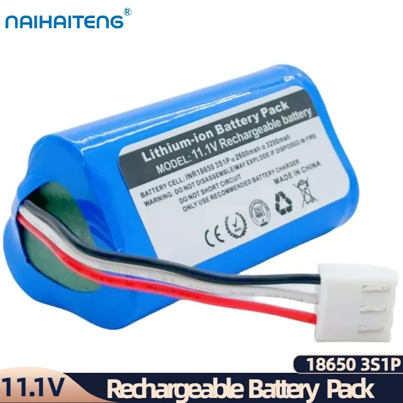 11.1V 10.8V 2600mAh 3200mAh Rechargeable Li-ion Battery Pack 18650 3S1P For Vacuum Cleaner Sweeping Robot PapaGo S360 D630