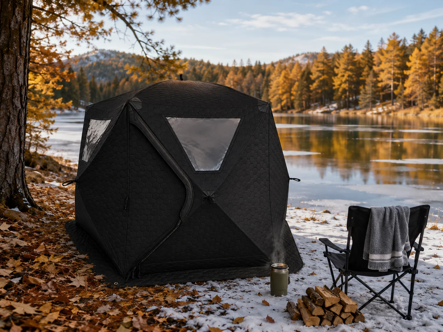 Easy Set-Up 4-8 Persons Portable Sauna Tent Foldable Outdoor Camping Steam Sauna Room