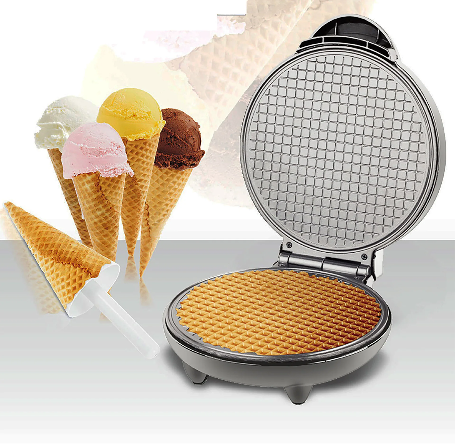 

Waffle Maker Electric Egg Roll Maker DIY Ice Cream Cone Maker Crispy Omelet Mold Crepe Baking Tray Breakfast Maker Roll