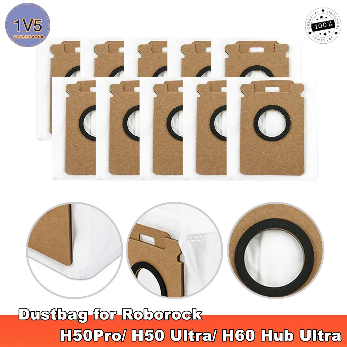 Dustbag for Roborock H50 Ultra H60 Hub Ultra Handheld Cordless Vacuum Cleaner 3L Capacity Dustbag Stick Accessory Parts