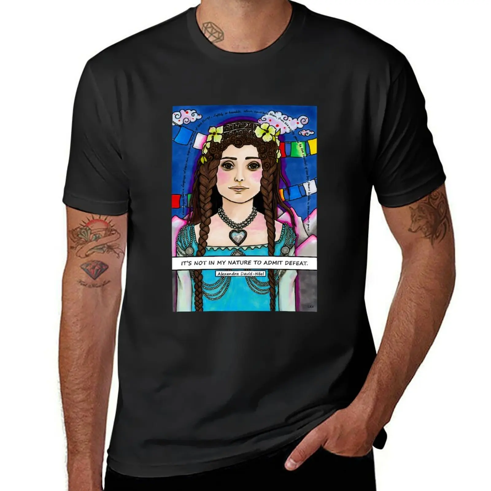 

Alexandra David-Néel T-Shirt custom shirt summer 2025 baggy shirts vintage anime shirt plus size men clothing