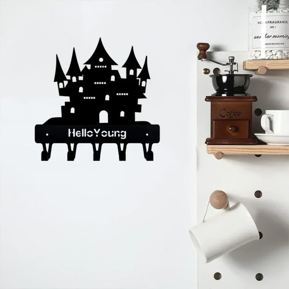 Alluring 1pcs Mysteriously Spooky Metal Hook and Storage Rack Combo – Terrifying Castle Element. A  Halloween Horror Delight