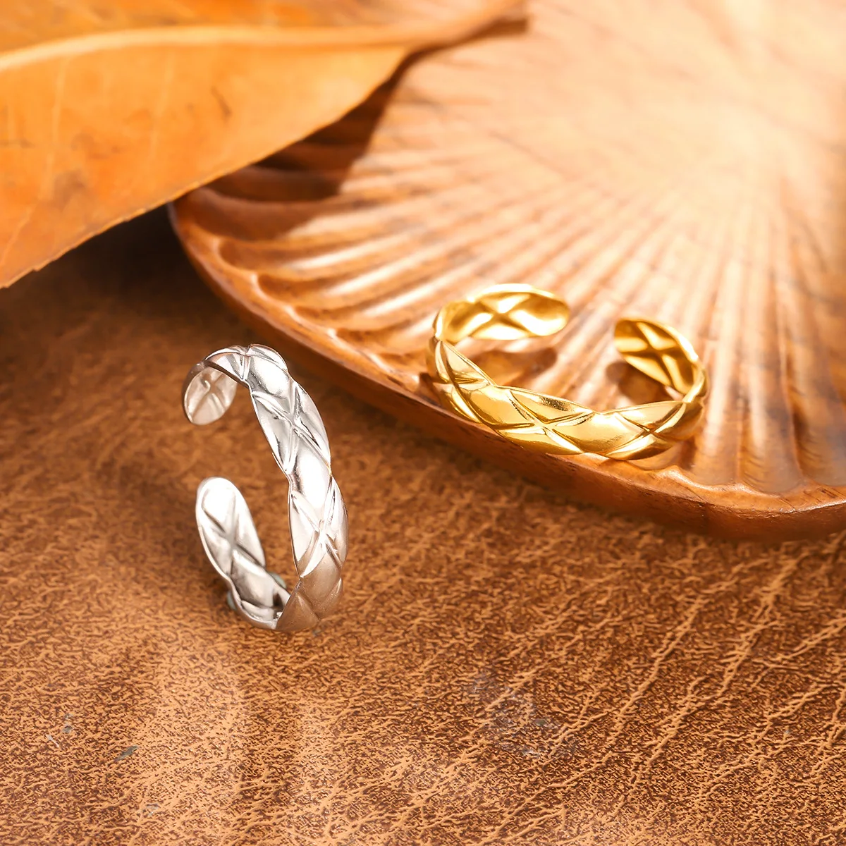 New Geometric Titanium Steel Ring Niche Light Luxury Open Design Women's Ring Non-fading Popular Style Ring Fashion Jewelry