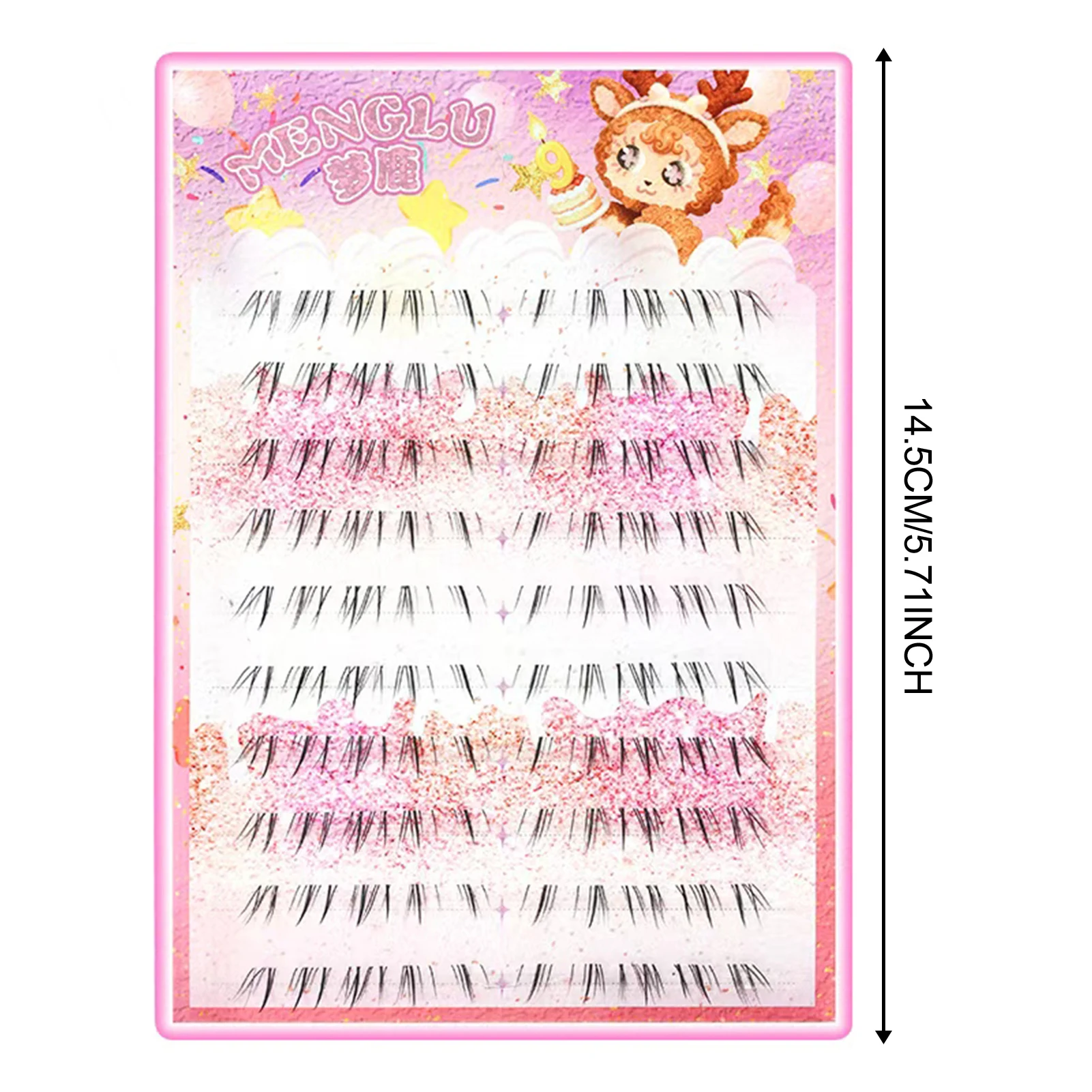 Cat Eye Style Lower Lashes Black C Curl 6-8mm Mixed Length False Eyelashes Transparent Band Natural Individual Lashes Clusters