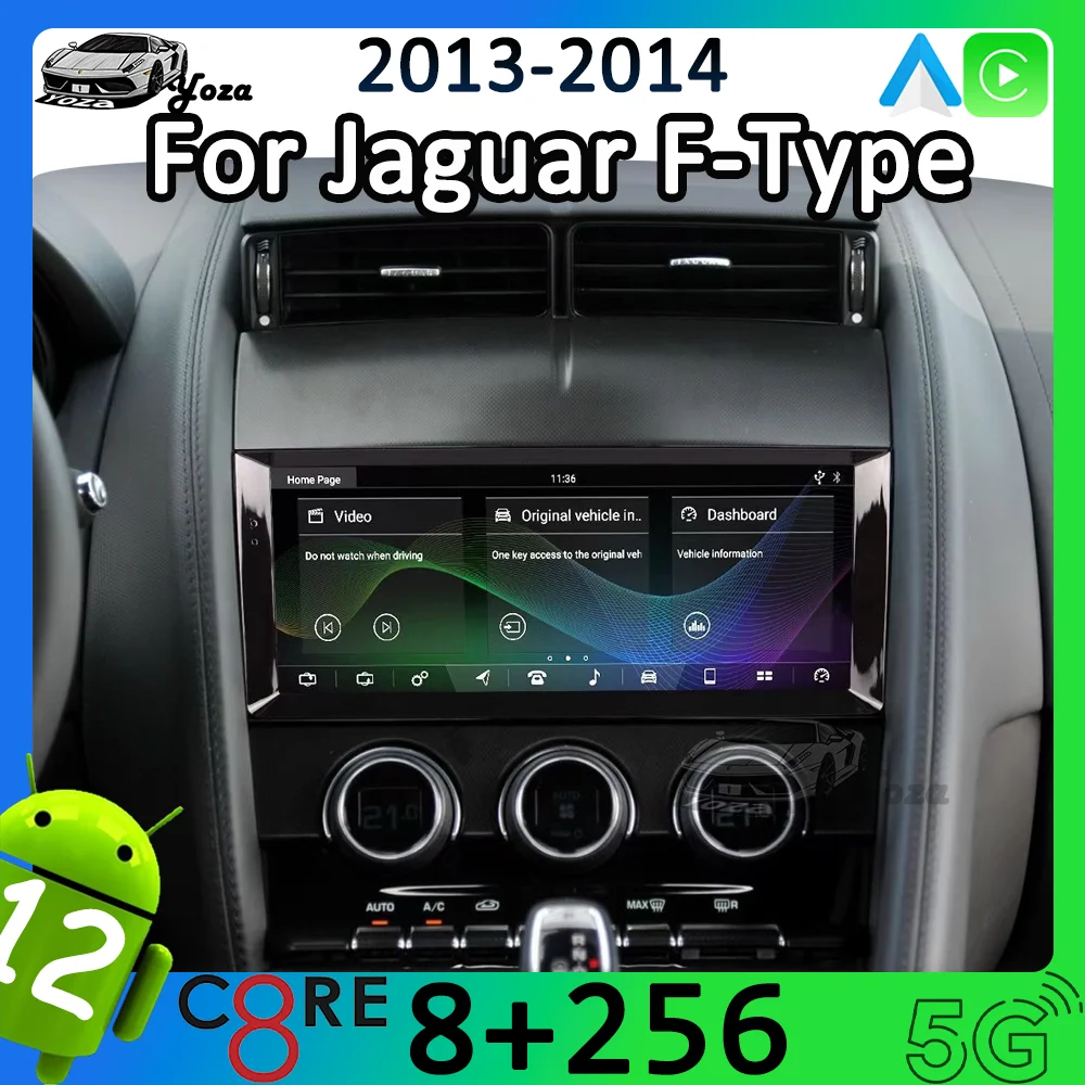 Yoza Carplay Car Radio For Jaguar F-Type 2013-2014 Android11 Touch Screen Multimedia Player GPS Navigation Stereo Gift Tools 5G