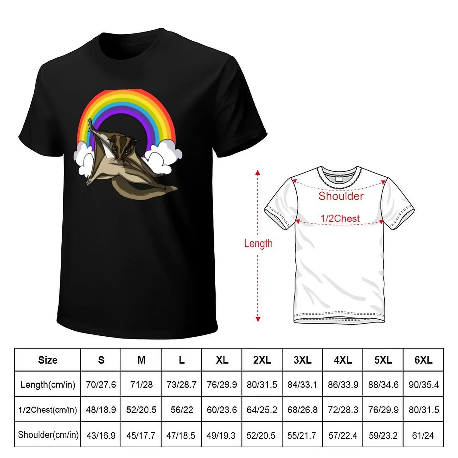 Sugar Glider Rainbow T-Shirt customizeds sports fans blacks mens vintage t shirts