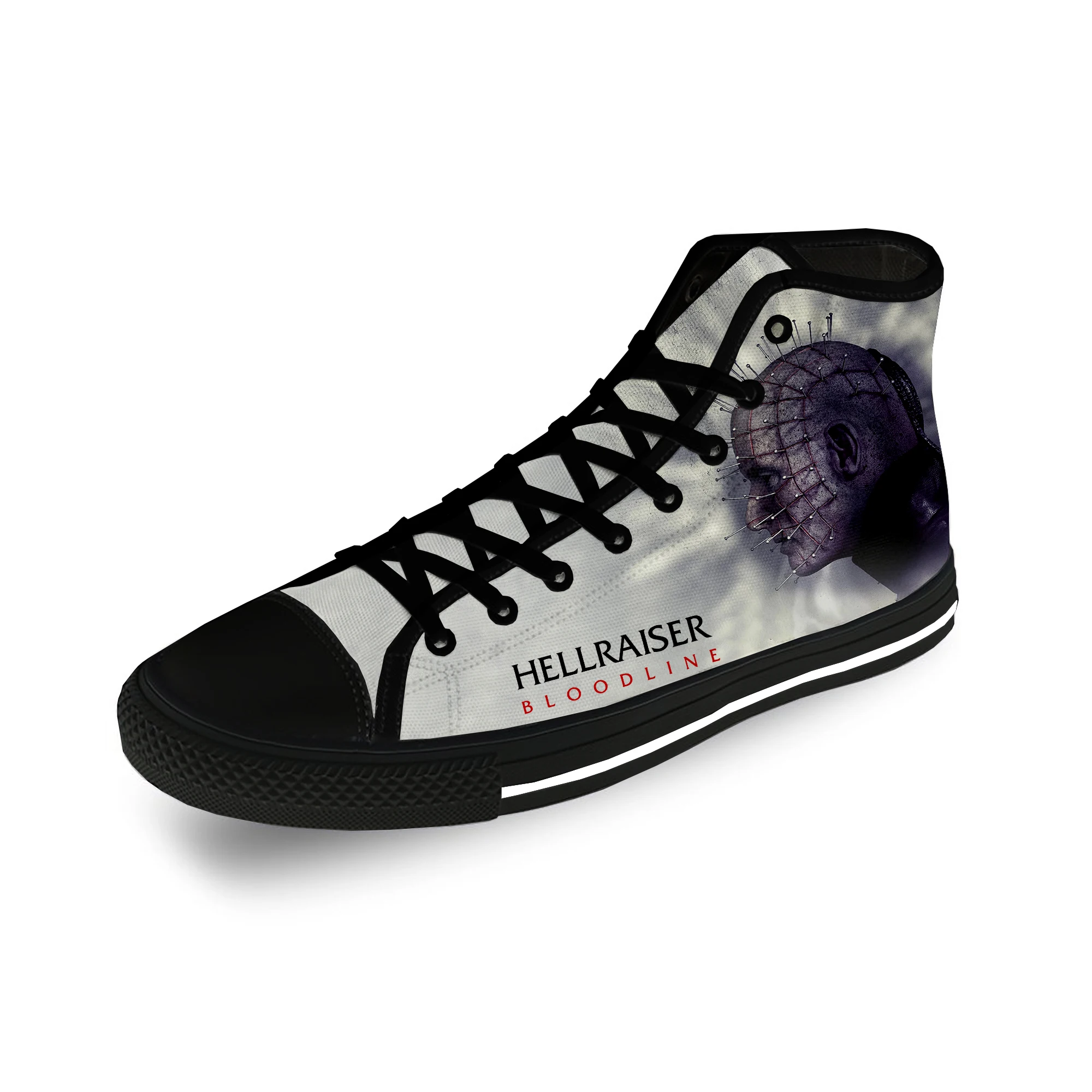 Hellraiser Movie Pinhead Horror Casual Cloth Fashion 3D Print High Top Canvas Shoes Men Women Lightweight Breathable Sneakers