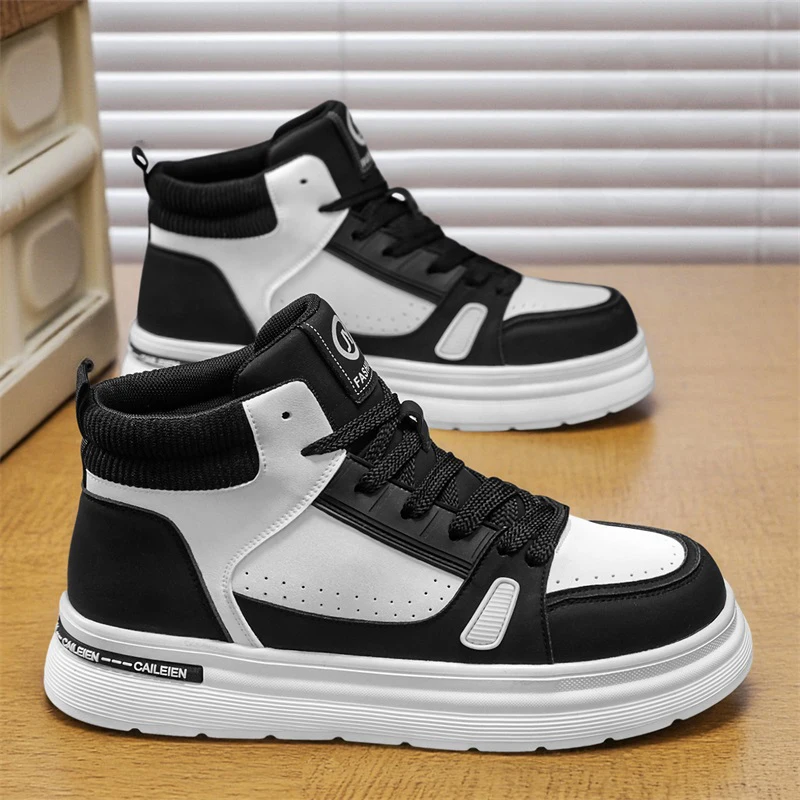 

Мужские туфли для досок, высокие кеды на шнуровке, противоскользящие, износостойкие, повседневные туфли на плоской подошве, молодежные повседневные уличные удобные кроссовки для мужчин