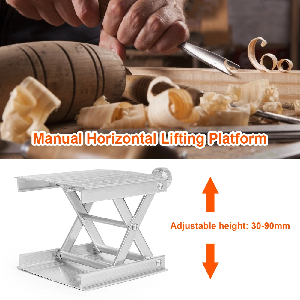 

Woodworking Machinery Router Lifter Adjustable Engrave Laboratory Lift Platform Experiment Plate Table Manual Stand