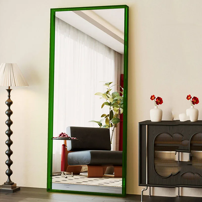 

Plastic Big Mirror Square Frame Korean Style Modern Decoration Standing Full Body Mirror Floor Funky Spiegels Home Products