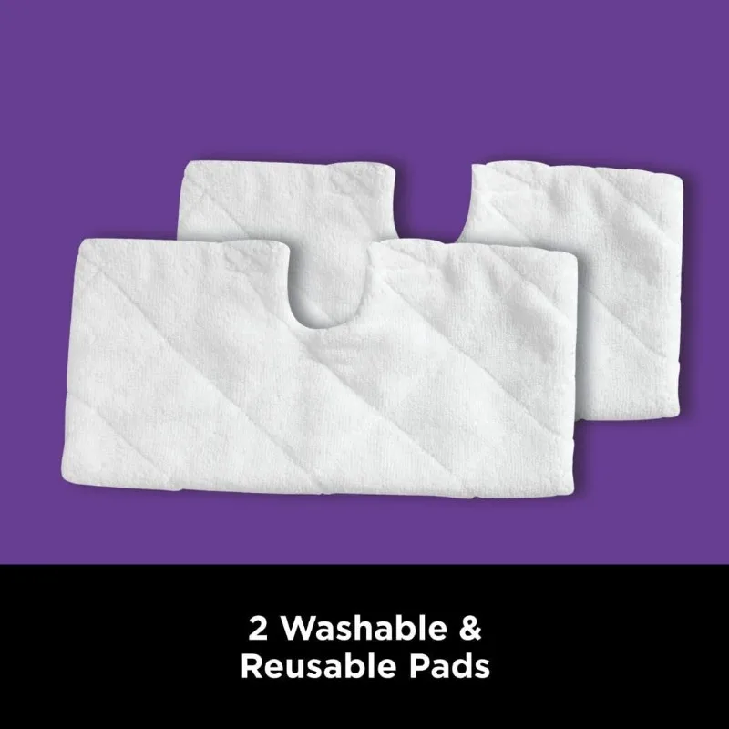 상어 스팀 포켓 걸레 하드 플로어 클리너, 직사각형 헤드, 세척 가능한 패드 2 개, 손쉬운 조작, 빠른 건조, 보라색, S3501