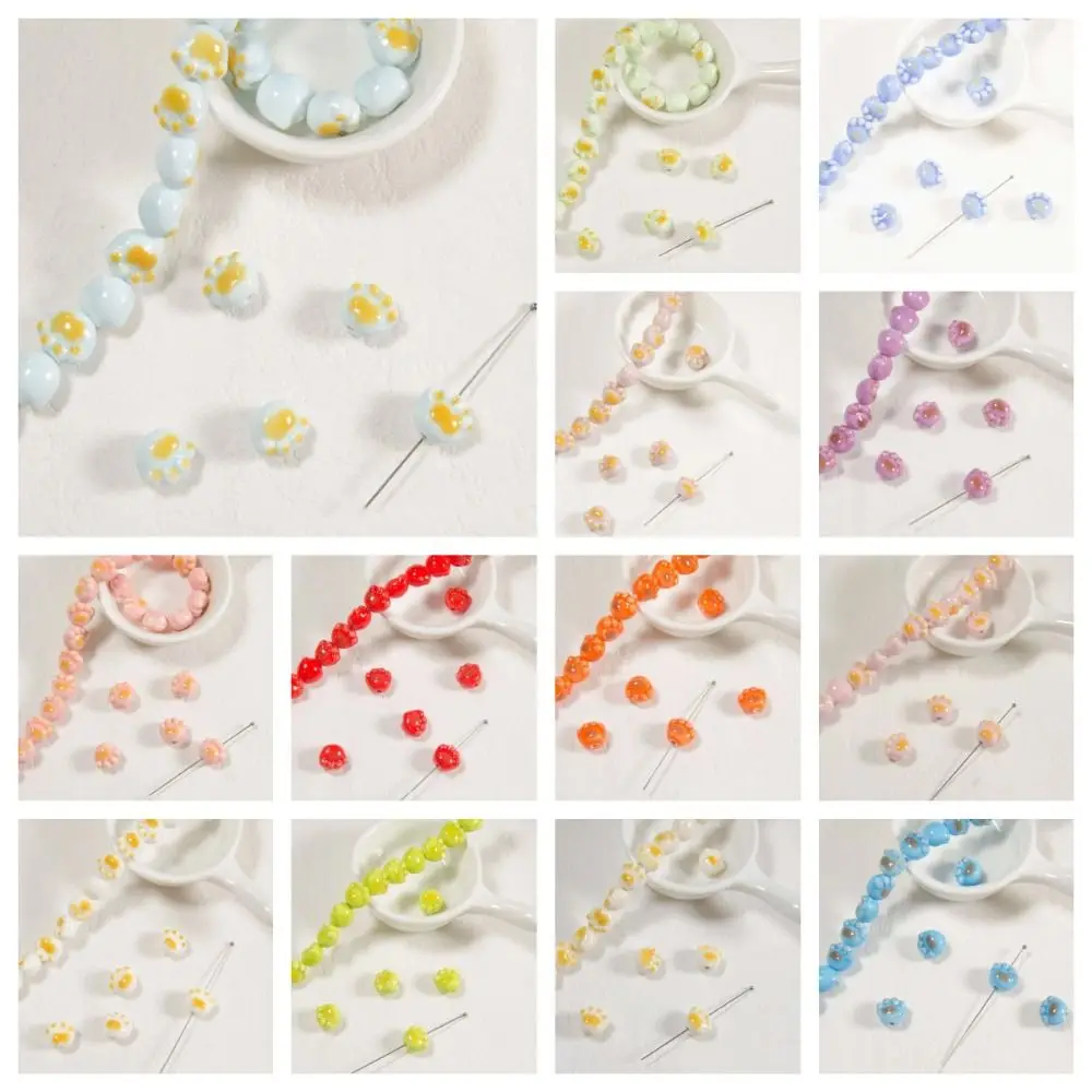 10 قطعة الحرفية اليدوية القط باو الخرز السيراميك الكرتون تصميم السيراميك فاصل فضفاض الخرز سوار صنع عدة DIY بها بنفسك الملحقات