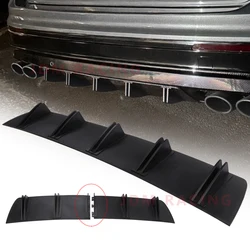 Universal Car Rear Bumper Lip ABS Double Wing Rear Shark Chassis Fin Style Curved Bumper Lip Diffuser Anti-collision 2 in 1