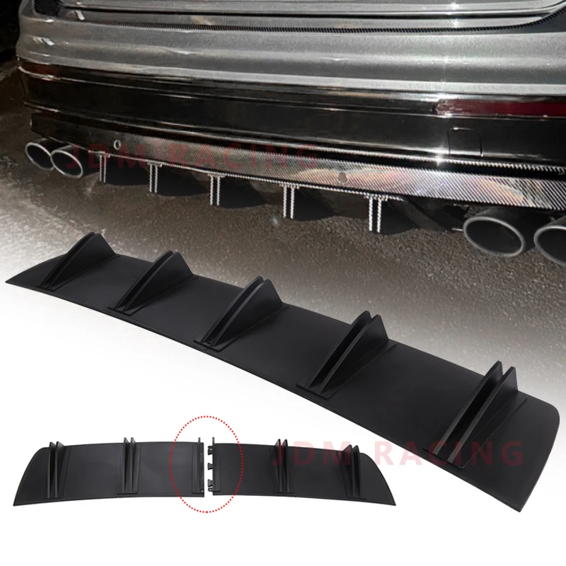 Uniwersalny tylny zderzak samochodowy ABS Podwójne skrzydło Tylny zderzak Shark Chassis Fin Style Zakrzywiony zderzak Dyfuzor antykolizyjny 2 w 1