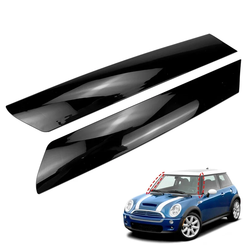 

1 Pair Car Front Windshield A-Pillar Trim Cover Strips Pillar Trim 51137128157 51137128158 For Mini R50 R53 R52