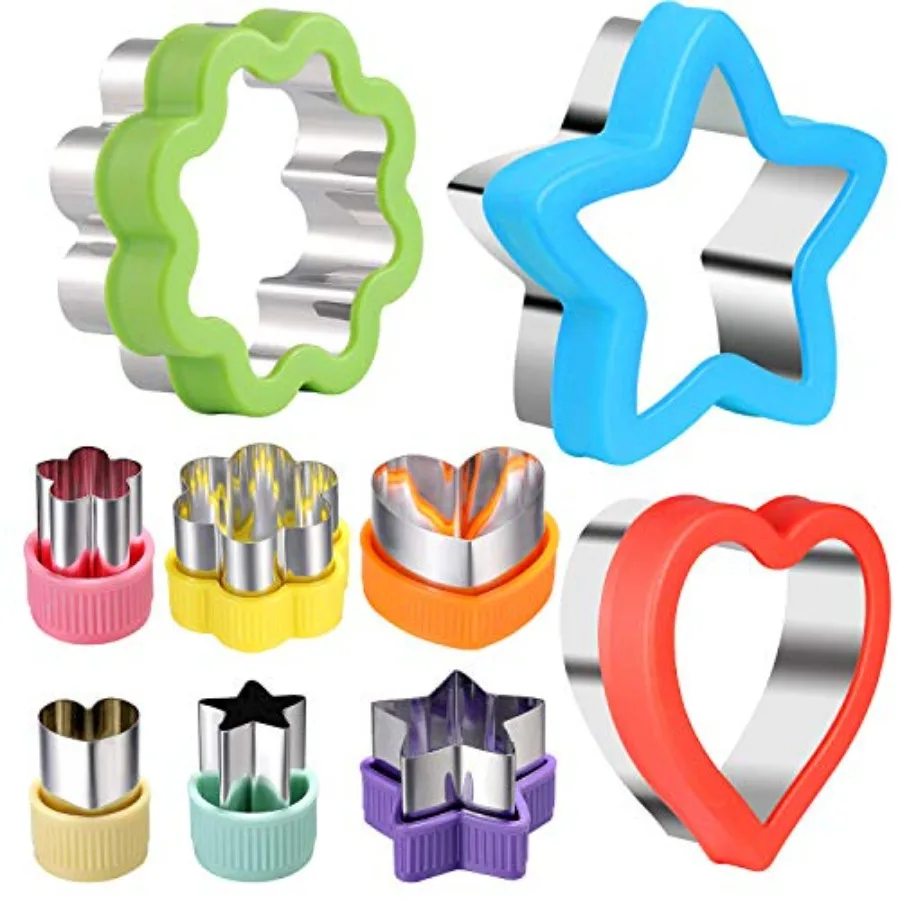 9 pcs Cookie Cutters Cutter Shapes Set Different Sizes Set Fruit Cutter Cookie Pastry Stamps Mold, Cake Pop, Sandwich, Grape