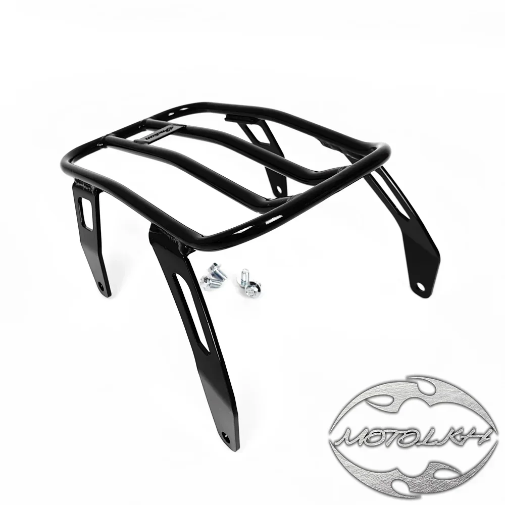 Rack de montagem de bagagem de perfil baixo traseiro preto brilhante para Indian Scout Bobber 18-23