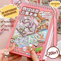 New 3D Cartoon Sticker Book DIY Landscape Stickers Pocket Book Cabin Scene Portable Sticker Album Toy Game Books Festival Gift